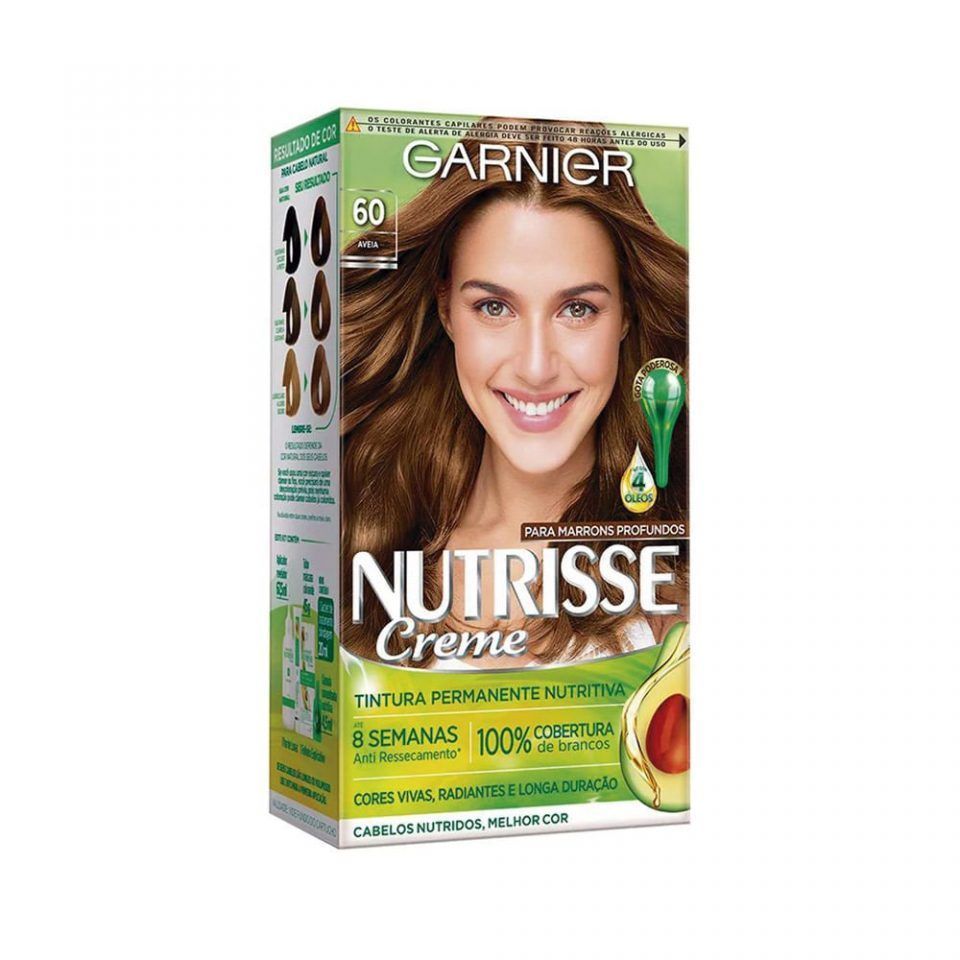 Tintura Permanente Garnier Nutrisse Creme Aveia 60 Louro Escuro